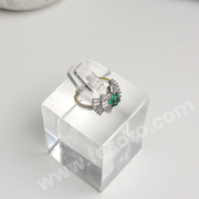 Mesmerizing green color feather style with AD