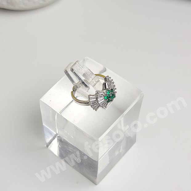 Mesmerizing green color feather style with AD