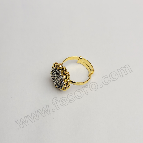 Bright firework 24 carat gold polish ring