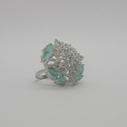 Majestic Green round one carat indian ring
