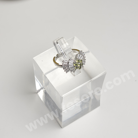 Feather style light Olive color ring with AD