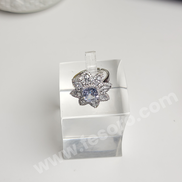 Lavender stone ring with AD stones